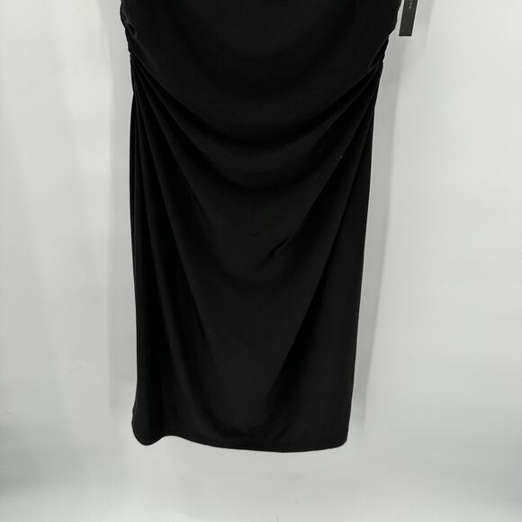 DAVID MEISTER NWT Black Ruched Cowl Neck Dress // 8 - Picture 6 of 11